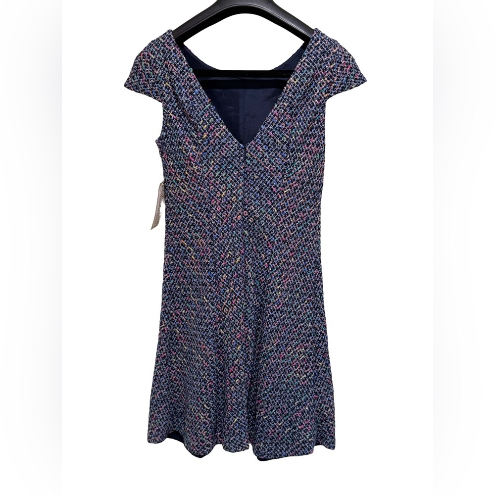 Shoshanna EUC Sz 0 Beautiful Multi-Colored Tweed Patterned Mini Dress (0578) - Picture 7 of 14